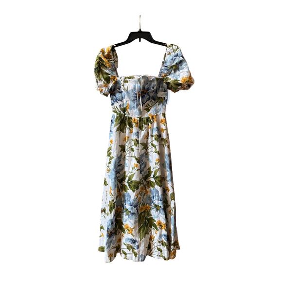 Reformation Marella Linen Dress Botanist Floral Print Size 2 - Picture 7 of 9